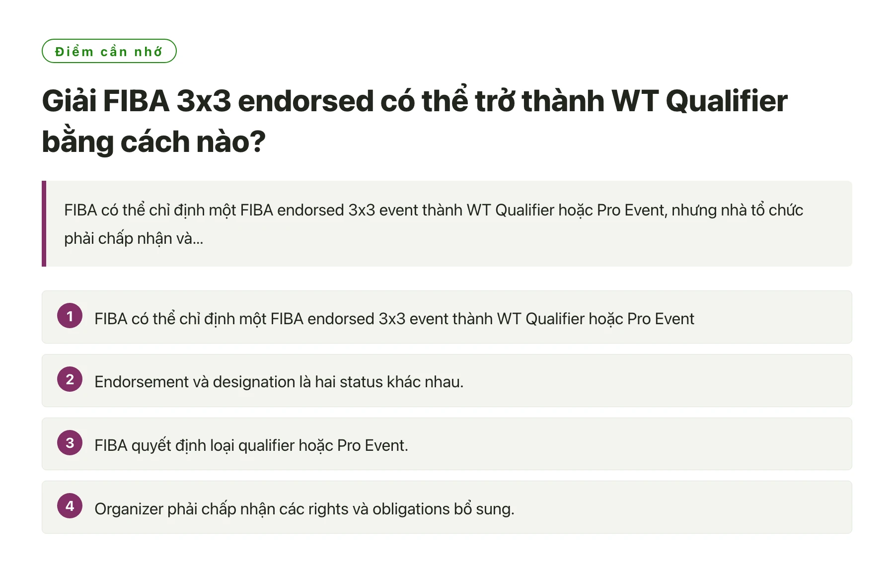 Giải FIBA 3x3 endorsed có thể trở thành WT Qualifier bằng cách nào?——全文要点速览